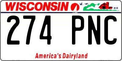 WI license plate 274PNC