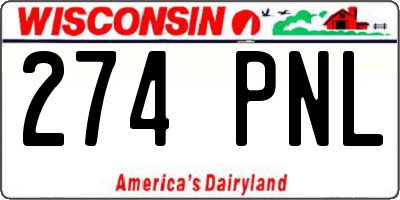 WI license plate 274PNL