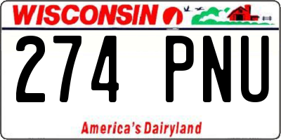 WI license plate 274PNU
