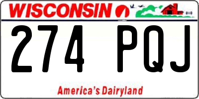 WI license plate 274PQJ