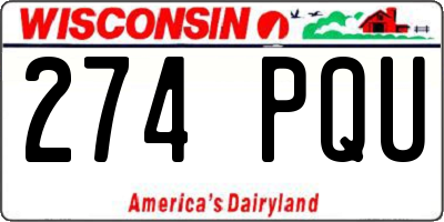 WI license plate 274PQU