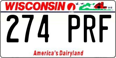 WI license plate 274PRF