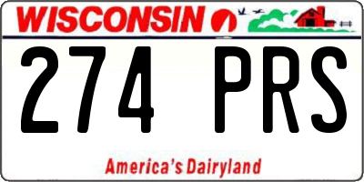 WI license plate 274PRS