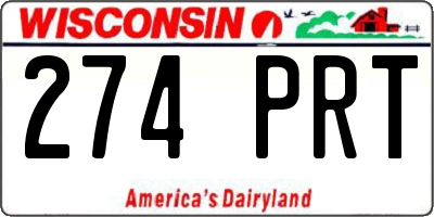 WI license plate 274PRT