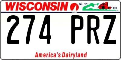 WI license plate 274PRZ