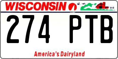 WI license plate 274PTB