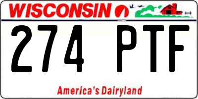 WI license plate 274PTF