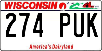 WI license plate 274PUK