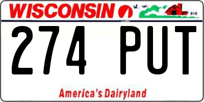 WI license plate 274PUT