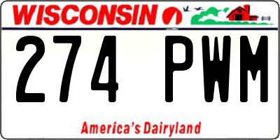 WI license plate 274PWM
