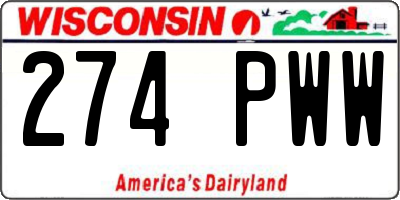 WI license plate 274PWW