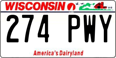 WI license plate 274PWY