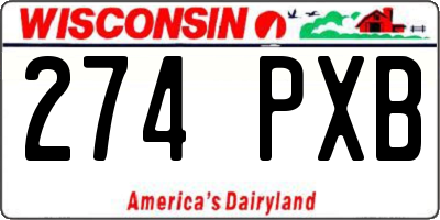 WI license plate 274PXB