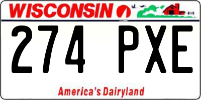 WI license plate 274PXE