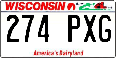 WI license plate 274PXG