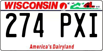 WI license plate 274PXI