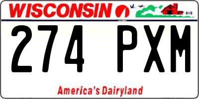 WI license plate 274PXM