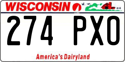 WI license plate 274PXO
