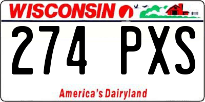 WI license plate 274PXS