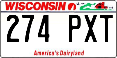 WI license plate 274PXT
