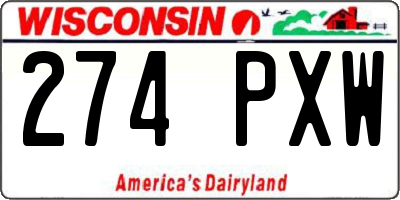 WI license plate 274PXW