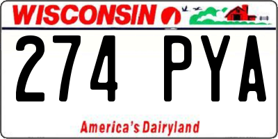 WI license plate 274PYA