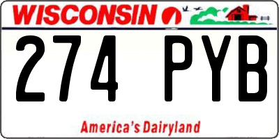 WI license plate 274PYB