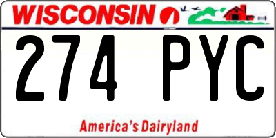 WI license plate 274PYC