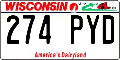 WI license plate 274PYD