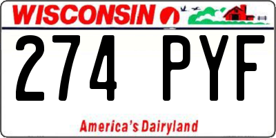 WI license plate 274PYF