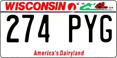 WI license plate 274PYG