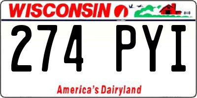 WI license plate 274PYI