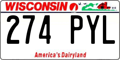 WI license plate 274PYL
