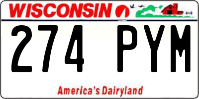 WI license plate 274PYM