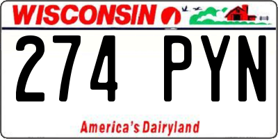 WI license plate 274PYN