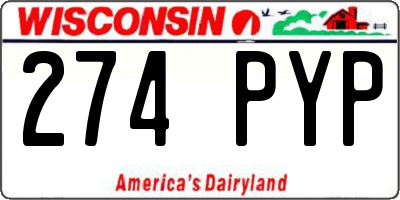 WI license plate 274PYP