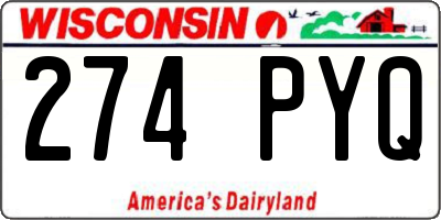 WI license plate 274PYQ