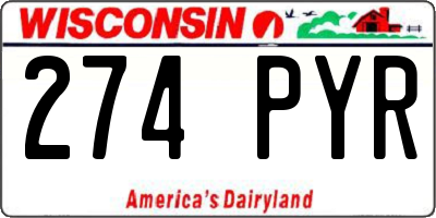 WI license plate 274PYR