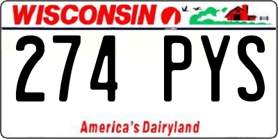 WI license plate 274PYS
