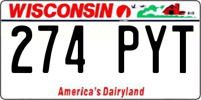 WI license plate 274PYT