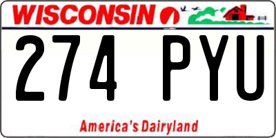 WI license plate 274PYU