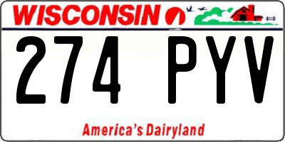 WI license plate 274PYV