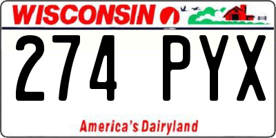 WI license plate 274PYX