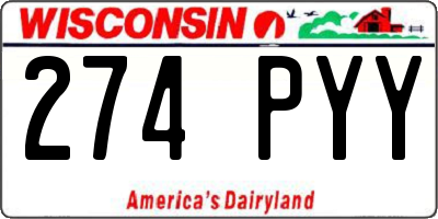 WI license plate 274PYY