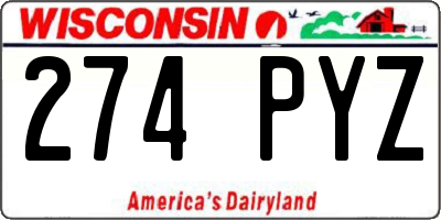 WI license plate 274PYZ