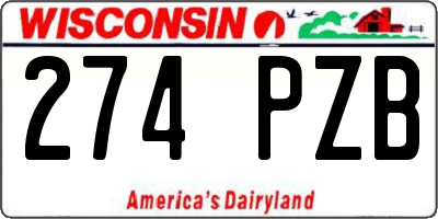 WI license plate 274PZB