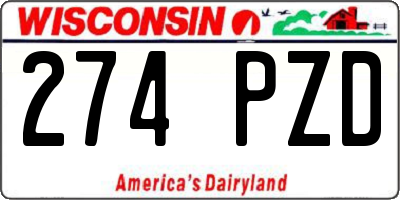 WI license plate 274PZD