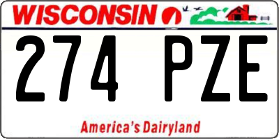 WI license plate 274PZE