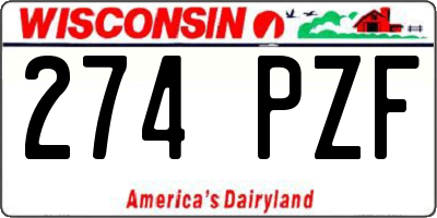 WI license plate 274PZF
