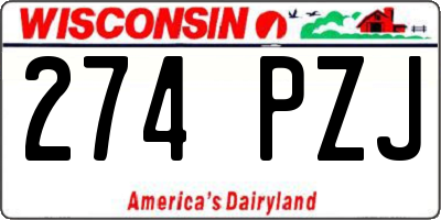 WI license plate 274PZJ